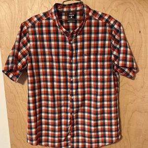 Hurley Nike Drifit short sleeve plaid shirt